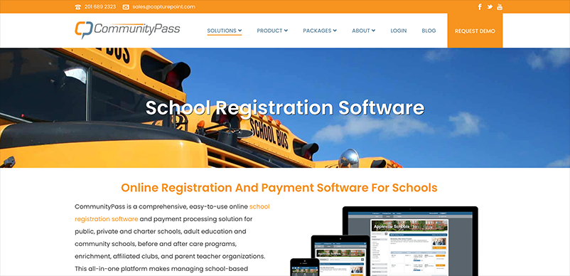 CommunityPass offers comprehensive and easy-to-use school registration management software.
